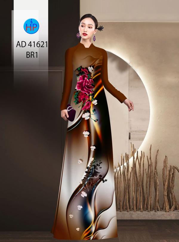 Vải Áo Dài Hoa In 3D AD 41621 7